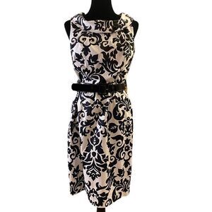 R&K Originals Retro Rockabilly Black and White Sleeveless Dress Size 8